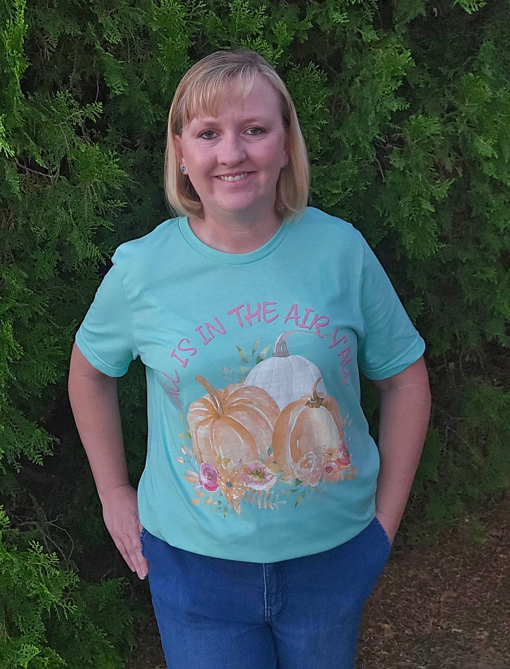 Fall Is In The Air Y'all Short Sleeve Tee
