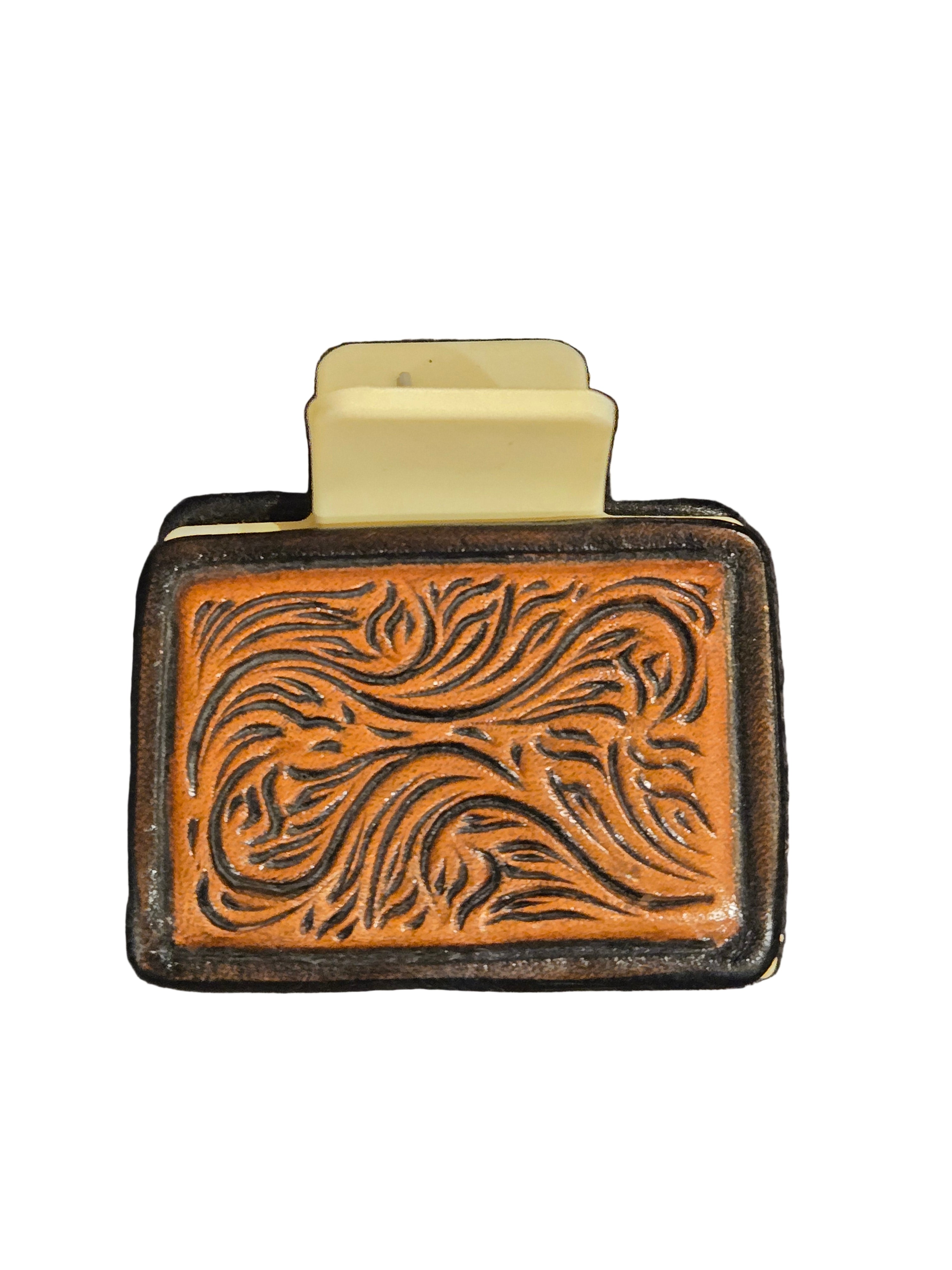 Hair Clip Small Handtooled Scroll