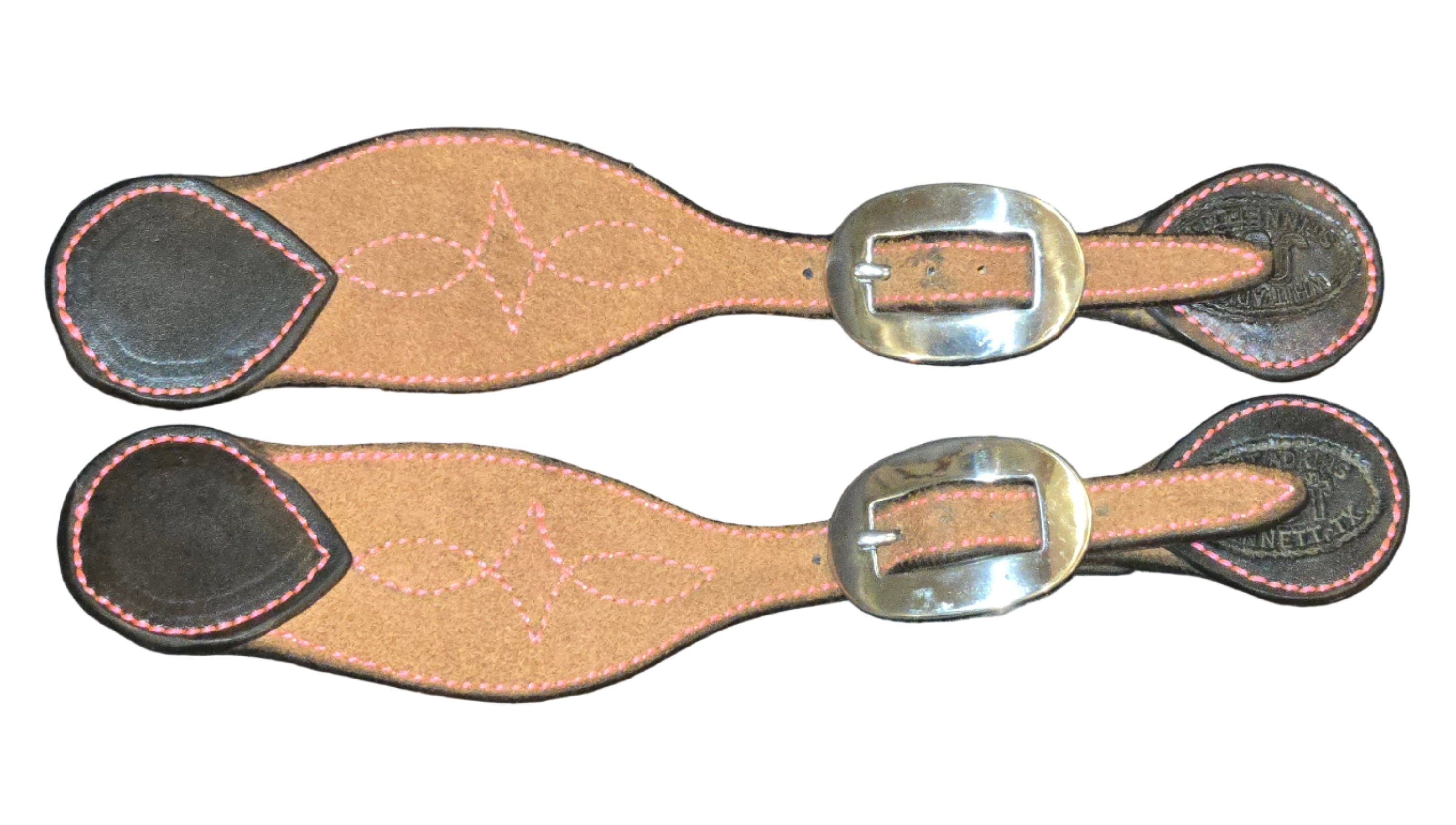 Spur Straps-Kids Pink Boot Stich