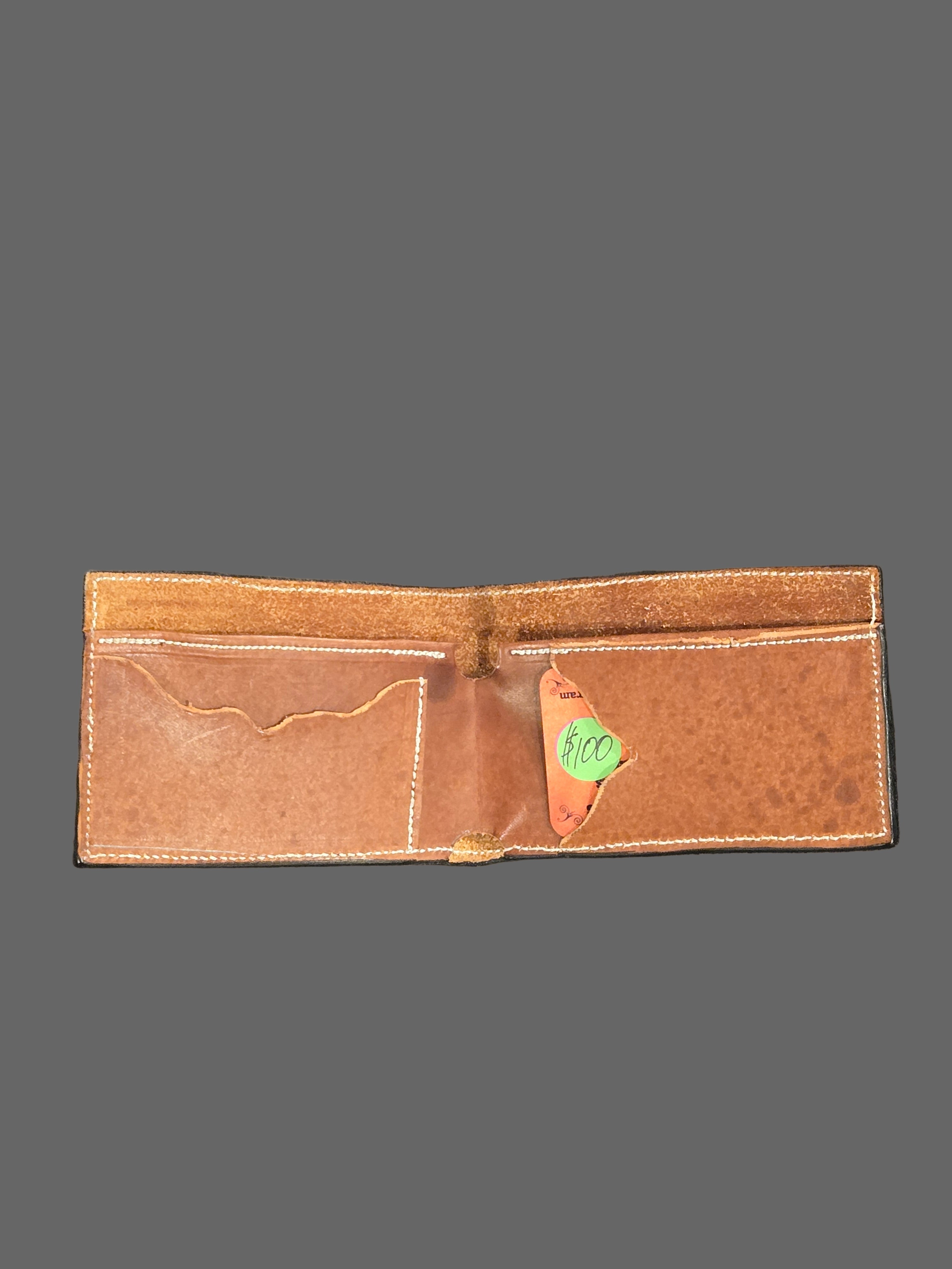 Wallet Handtooled Basket Stamp